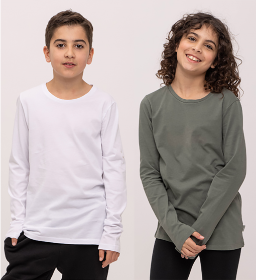 חולצת כותנה בייסיק ניקי ארוך - נוער