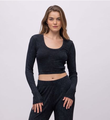 חולצת ריב לנה וינטאג' וואש